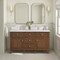 James Martin Vanities 60'' Double Vanity, Mid-Century Walnut w/ Single Hole 3 CM White Zeus Quartz Top & Backsplash 424-V60D-WLT-1WZ - alternate 2